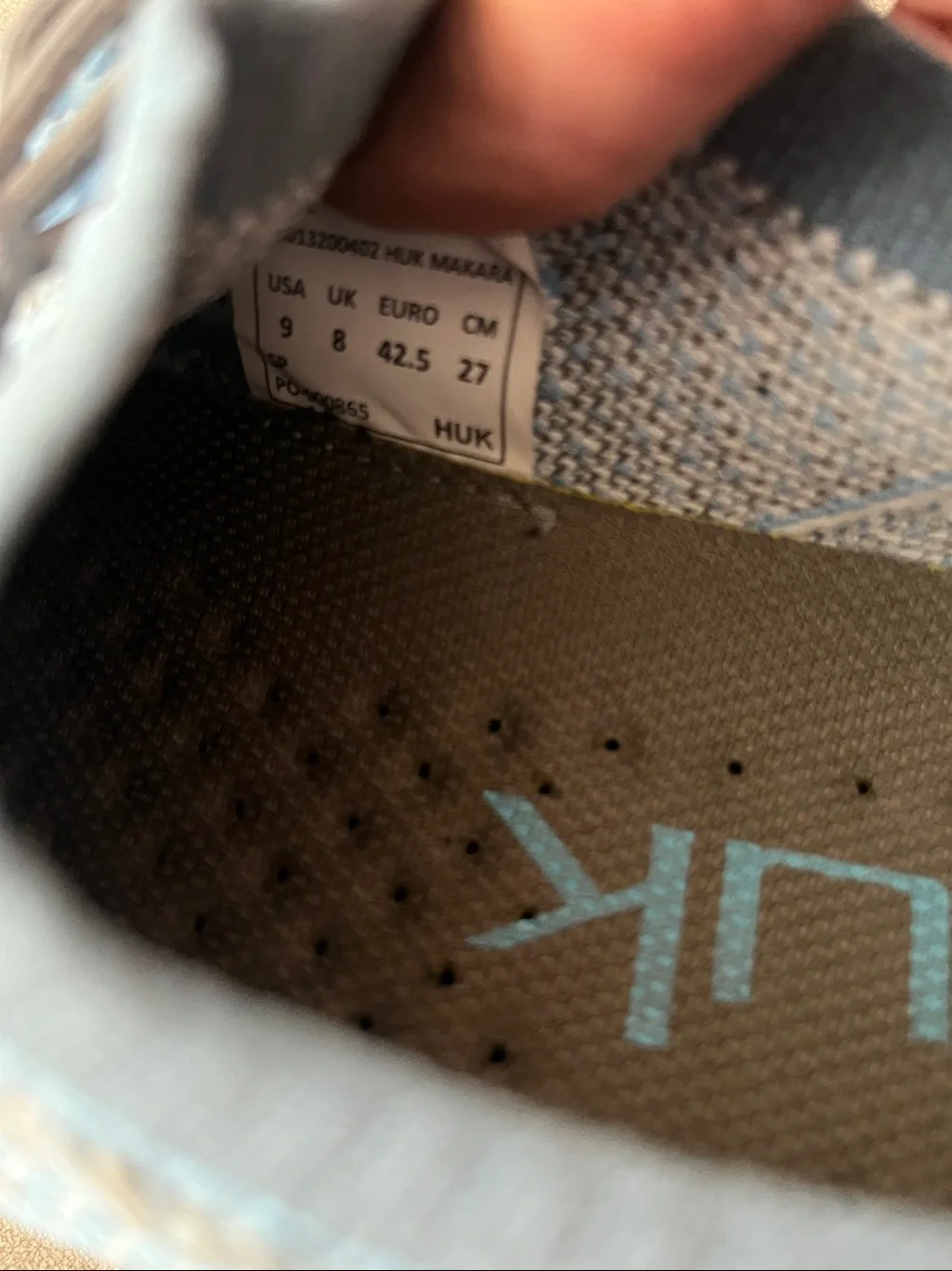 Huk Sky Blue and Gray Knit Men’s Slip-On Athletic Shoes